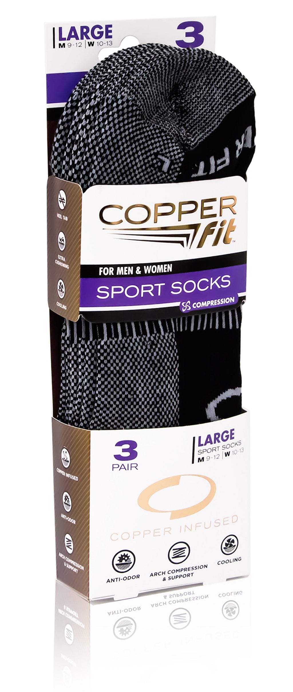 Copper Fit Ankle Socks - 3 Pair