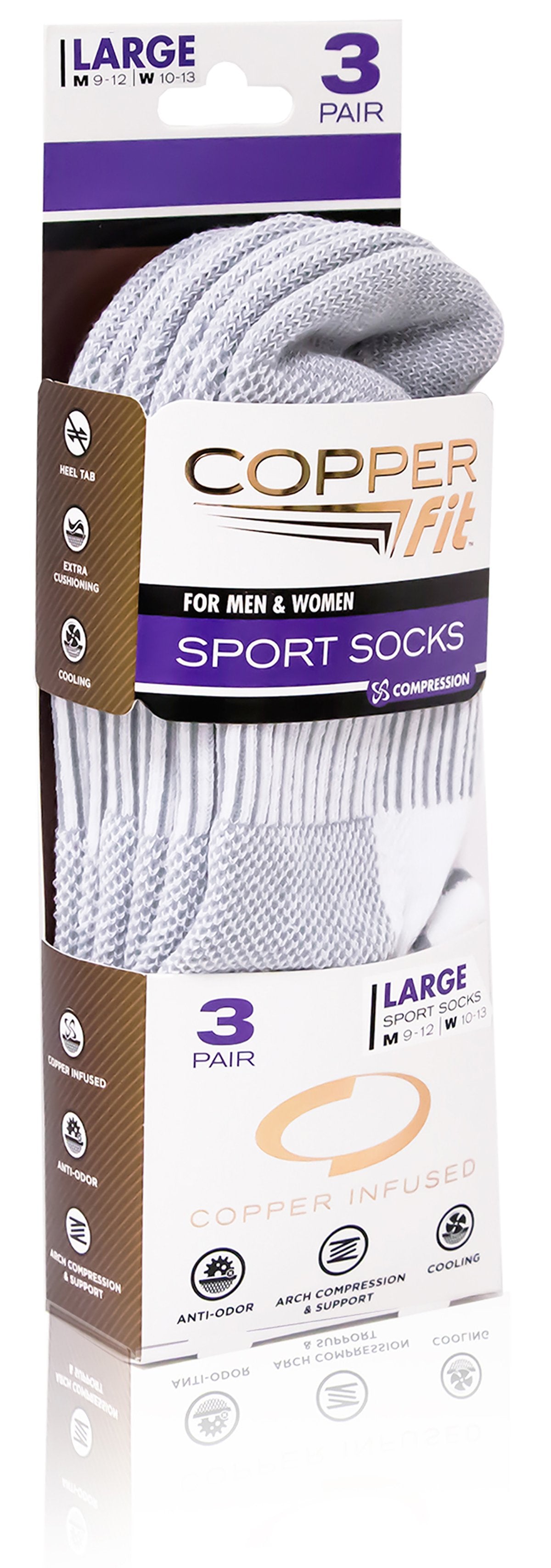 Copper Fit Ankle Socks - 3 Pair