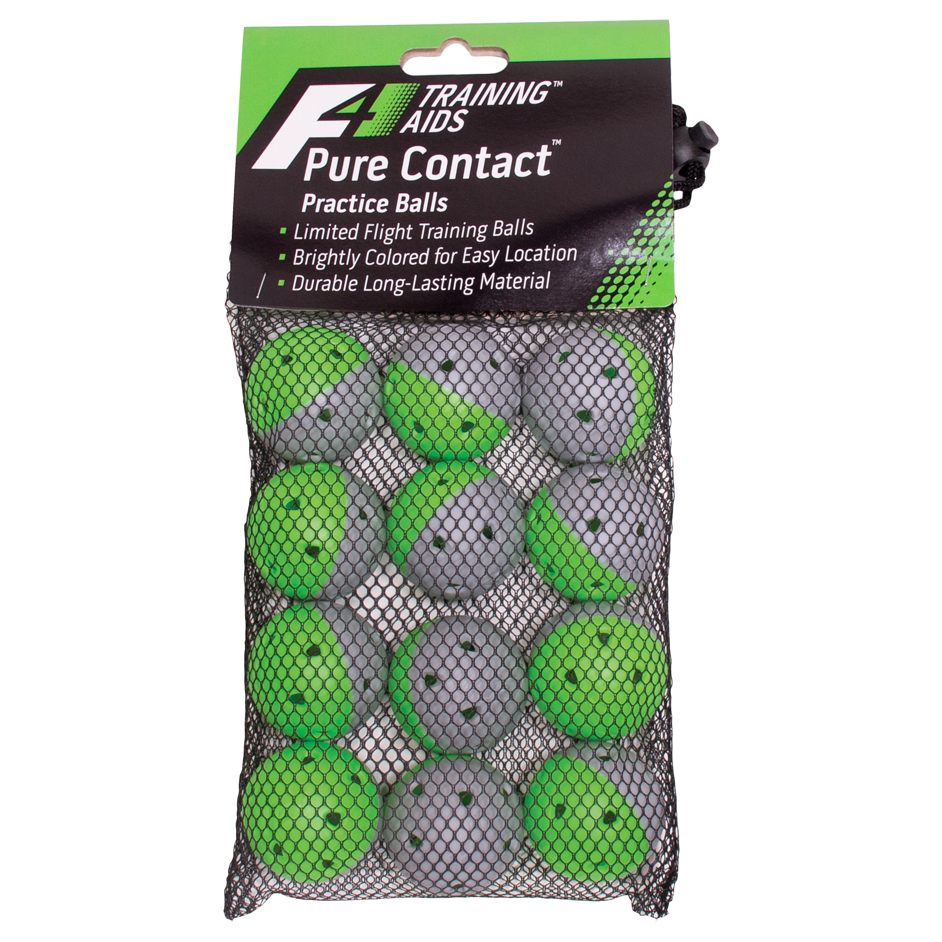 F4 Pure Contact Practice Golf Balls in Mesh Bag - 12 pack