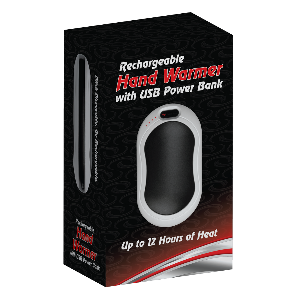 Rechargeable Hand Warmer w/ USB Power Bank
