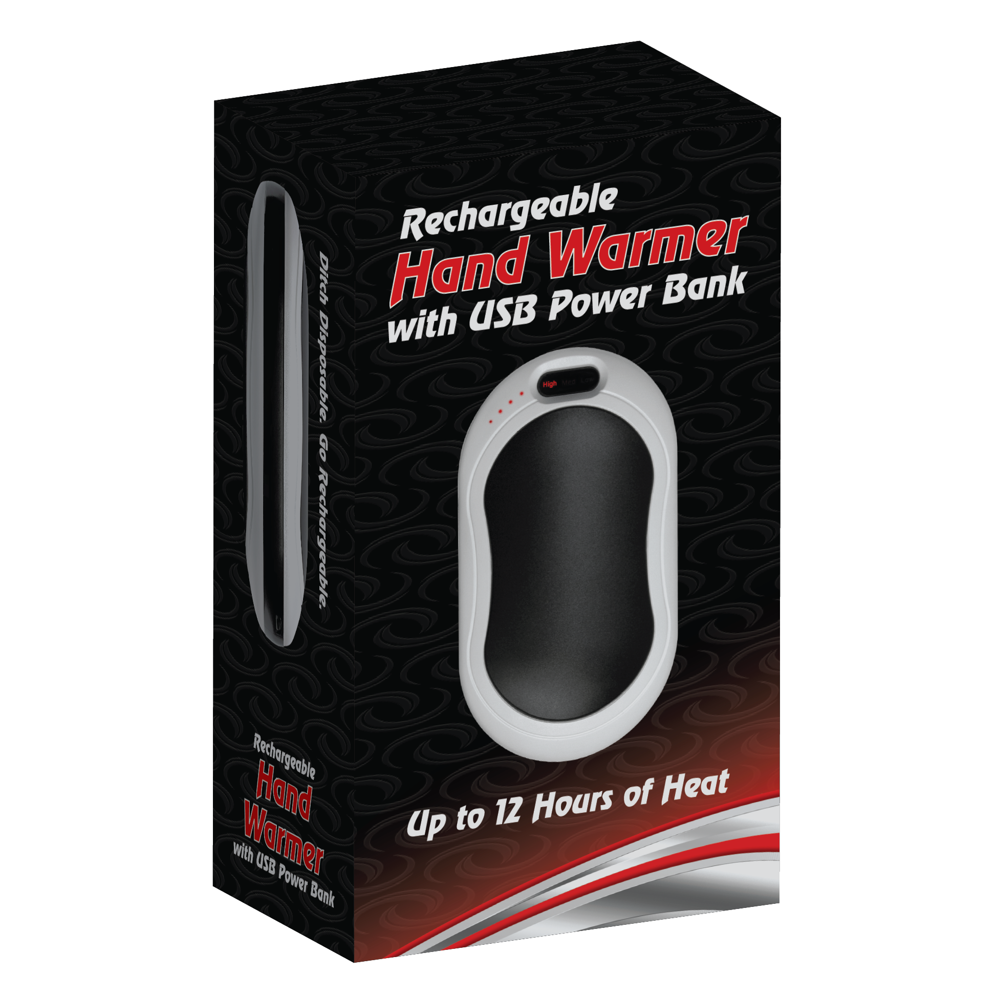 Rechargeable Hand Warmer w/ USB Power Bank