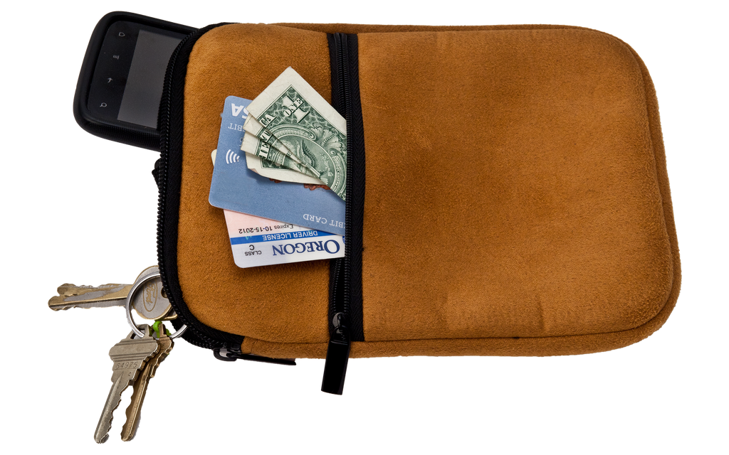 Premium Microfiber Suede Valuables Pouch