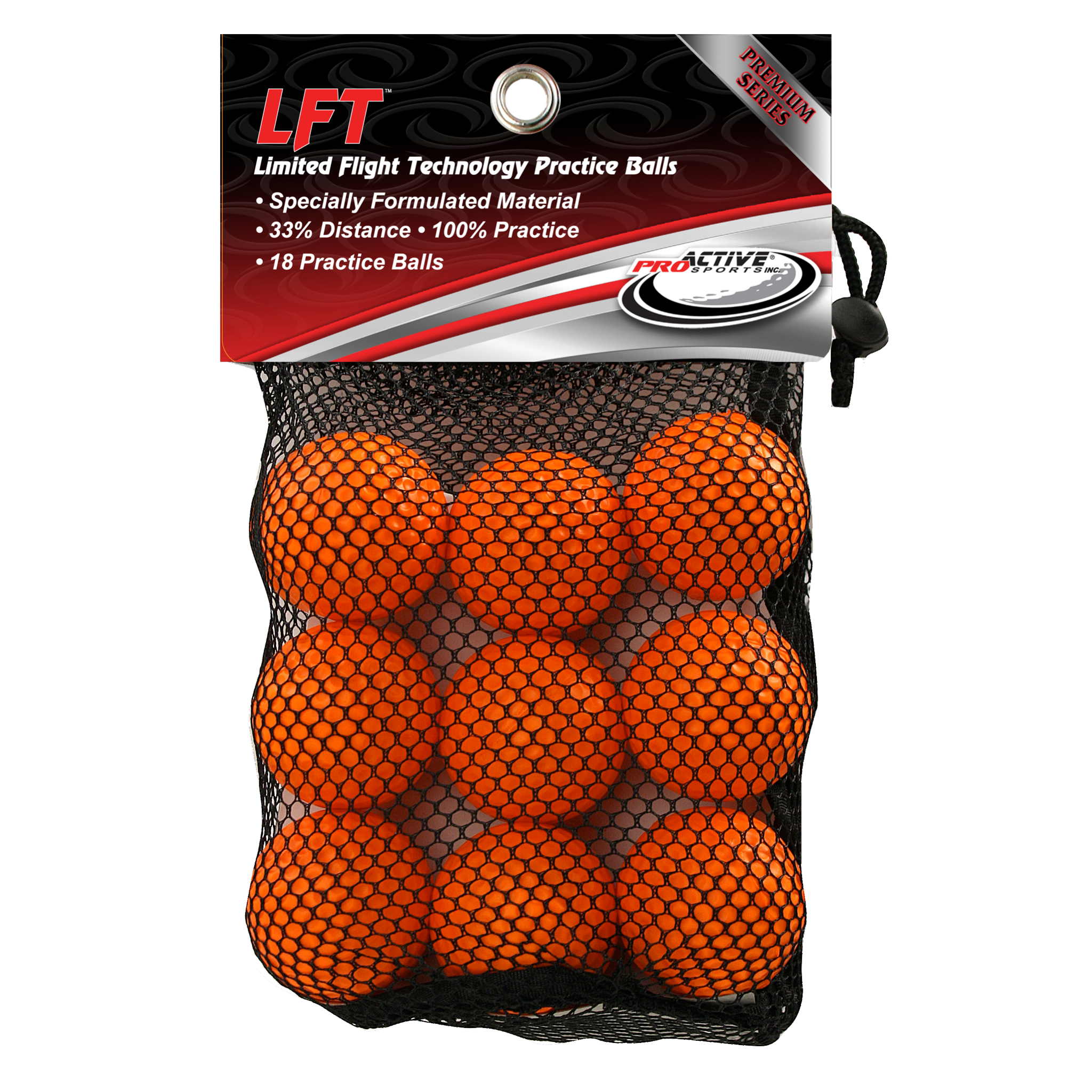 LFT Limited Flight Tech Practice Golf Balls in Mesh Bag - 18 Pack